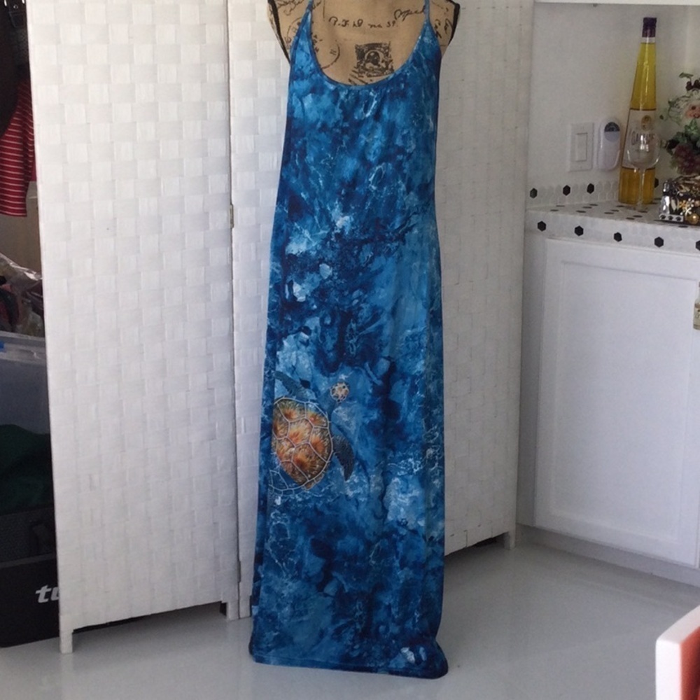 Woman’s Spaghetti Strap Casual Dress size L color blue #649